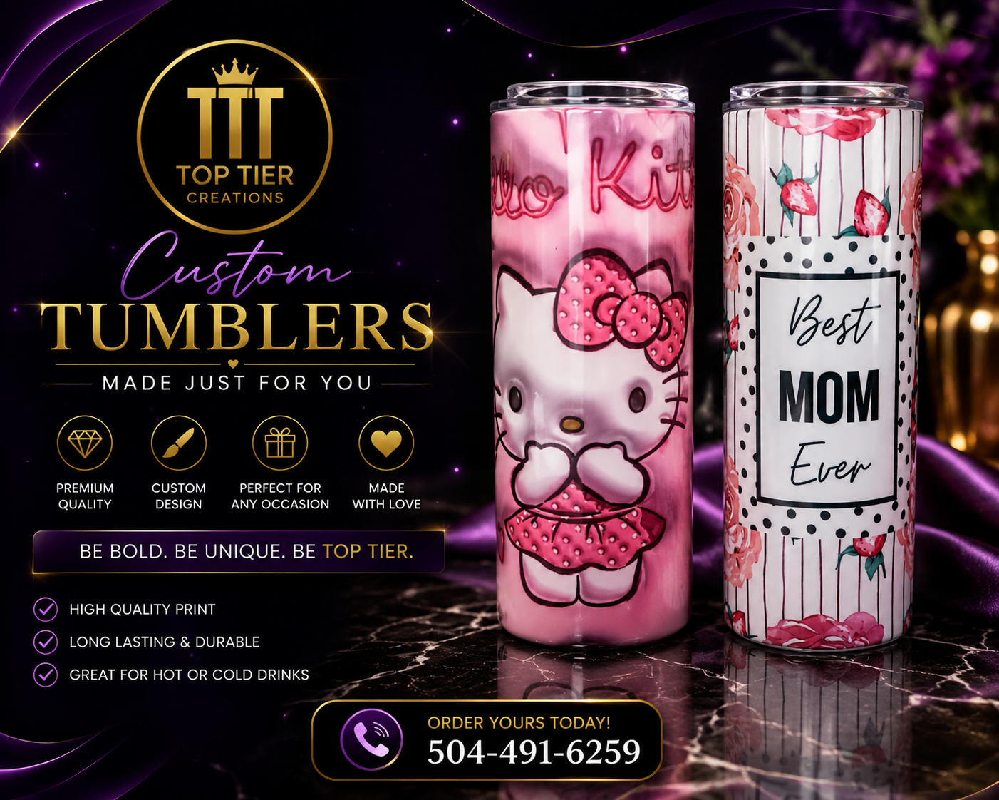 Custom personalized tumblers made just for you